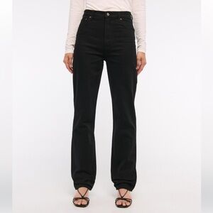 Abercrombie Black 90s Straight Ultra High Rise Jeans